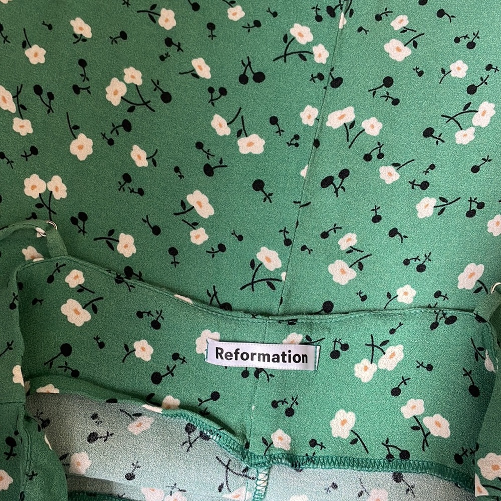 ❌Sold❌Reformation green floral midi slip dress size 6 - Picture 16 of 17
